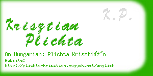 krisztian plichta business card